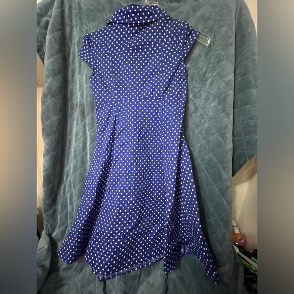 Women's Tropical Wear Fit and Flare Polka Dot Dress - Picture 3 of 8